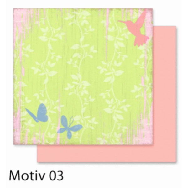 Дизайнерський папір Folia Design Papers Flowers Квіти 190 г/м2, 30,5x30,5 см №03
