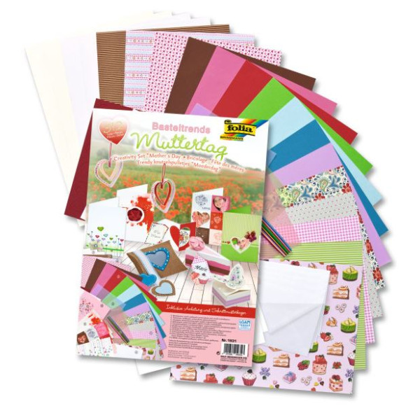Набір дизайнерського паперу Folia Creativity Set Mothers Day (День матері, 312 л)