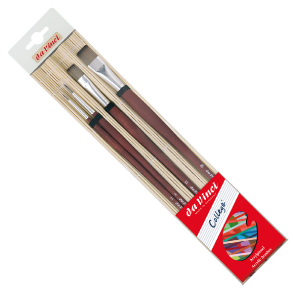 Набір пензлів daVinci Ser. 8730+8740 у бамбуковому пеналі №2,4 №12,20
