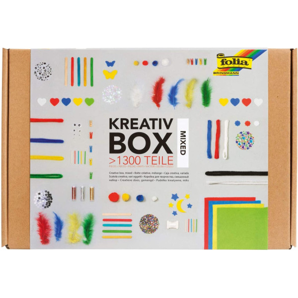Набір декоративних елементів для творчості Kreativ Box Mixed 1300 елементів Folia