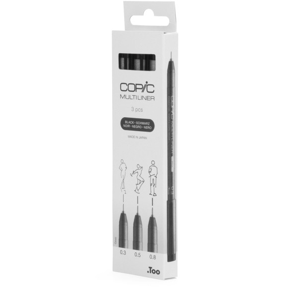 Набор лайнеров Copic Multiliner, 3 шт (0,3+0,5+0,8), черный