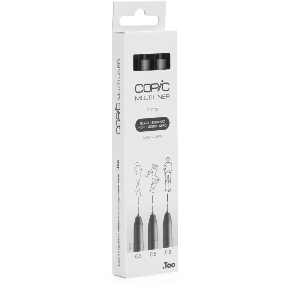 Набор лайнеров Copic Multiliner, 3 шт (0,3+0,5+0,8), черный