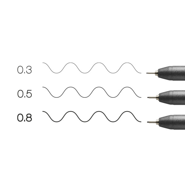 Набор лайнеров Copic Multiliner, 3 шт (0,3+0,5+0,8), черный