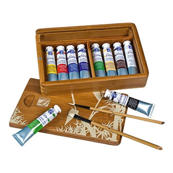 Масляні фарби в наборі FINE OIL SET Wooden box Natura, 10х20 мл + 2 пензлі, 106154 Lefranc Bourgeois