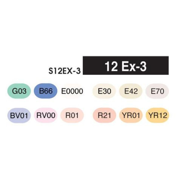 Copic набір маркерів Sketch Set EX-3,12 шт, 21075413 Copic