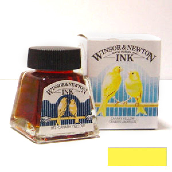 Туш художня Winsor Newton Drawing Inks 14 мл №123 Жовтий канарський