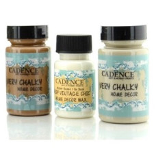 Набор меловой краски Cadence Very Chalky Home Decor №09: кашемир, венето (90 мл) + воск