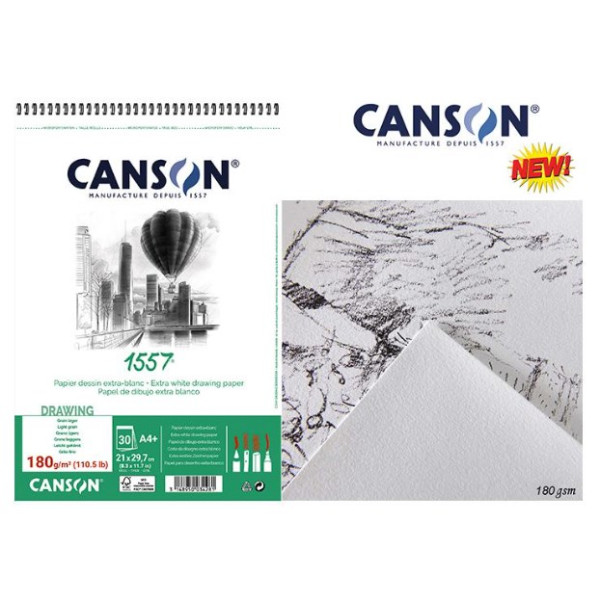 Альбом для графіки на спіралі Canson 1557 Croquis, 180 г/м2, A4 30 аркушів