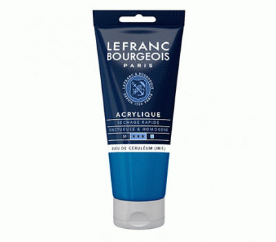 Акриловая краска Lefranc Fine Acrylic Color 80 мл, 065 Cerulean blue hue Церулиум голубой