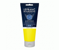 Акриловая краска Lefranc Fine Acrylic Color 200 мл, ном 169 Lemon yellow Лимонно-желтый арт 300377