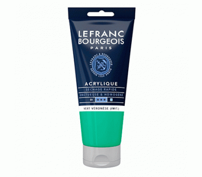 Акриловая краска Lefranc Fine Acrylic Color 80 мл, 549 Veronese green shade Веронский зеленый