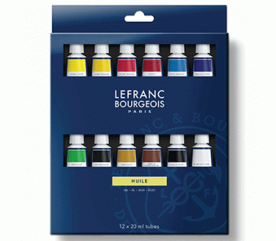 Набір масляних фарб Lefranc Bourgeois Fine Oil, 12 кольорів, 20 мл