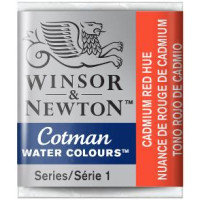 Акварельная краска Winsor Newton Cotman Half Pan, № 095 Красный темный кадмий