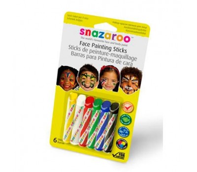 Універсальний набір для аквагриму Snazaroo Unisex 6 face painting sticks set, 6 крейд