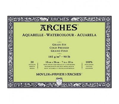 Альбом для акварелі Arches холодного пресування Arches Cold Pressed 185 гр/м2 18x26 см, 20 аркушів