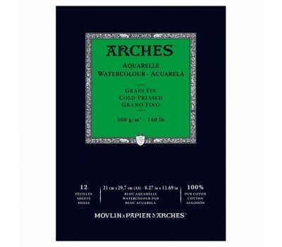 Альбом для акварелі Arches холодного пресування Arches Cold Pressed 300 гр/м2 21x29,7 см, 12 листів