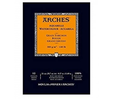 Альбом для акварелі Arches крупнозернистий Arches Rough Grain 300 гр/м2 21x29,7 см, 12 листів