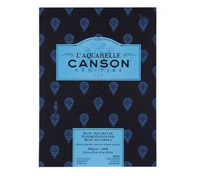 Альбом для аварели Canson грубое зерно Heritage, 300 г/м2, 21х31 см 12 листов
