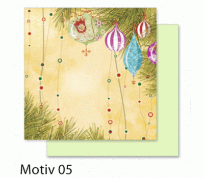 Дизайнерская бумага Folia Design Papers Christmas Рождество 190 г/м2, 30,5x30,5 см №05