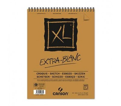 Альбом для нарисів на спіралі Canson XL Extra White 90 г/м2, 14,8x21 см, A5, 60 аркушів