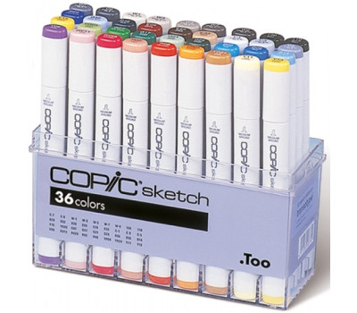 Набір спиртових маркерів в акриловому кейсі Copic Sketch Set Colour, 36 шт