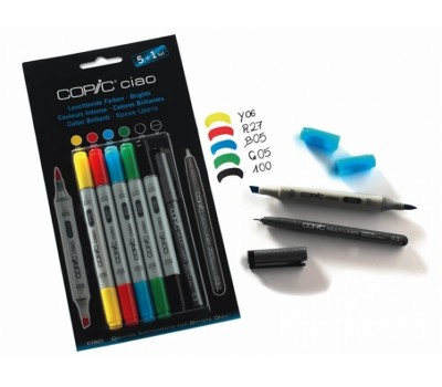 Набір маркерів Copic Ciao set 5+1, яскраві кольори + лайнер