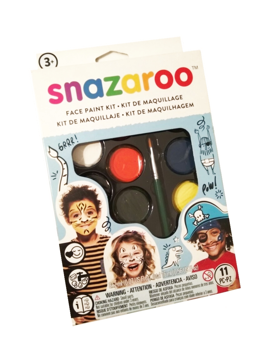 Набір фарб для аквагриму Snazaroo, кисть + губка Boy hanging palette kit, 8х2 мл